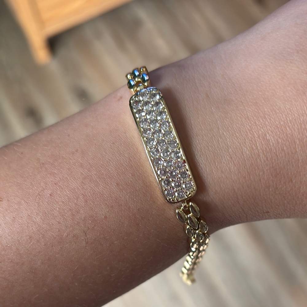 Gold Dog Tag Bracelet